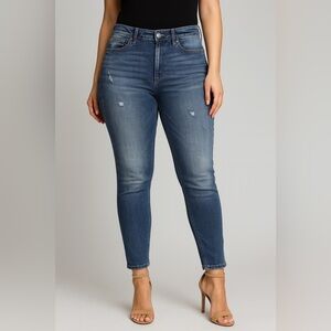 WHBM The Skinny Leather Trim Jeans Size 6